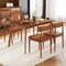 Walnut Rubber Wood 5-Piece Dining Set with Rectangular Table and Curved Back Chairs